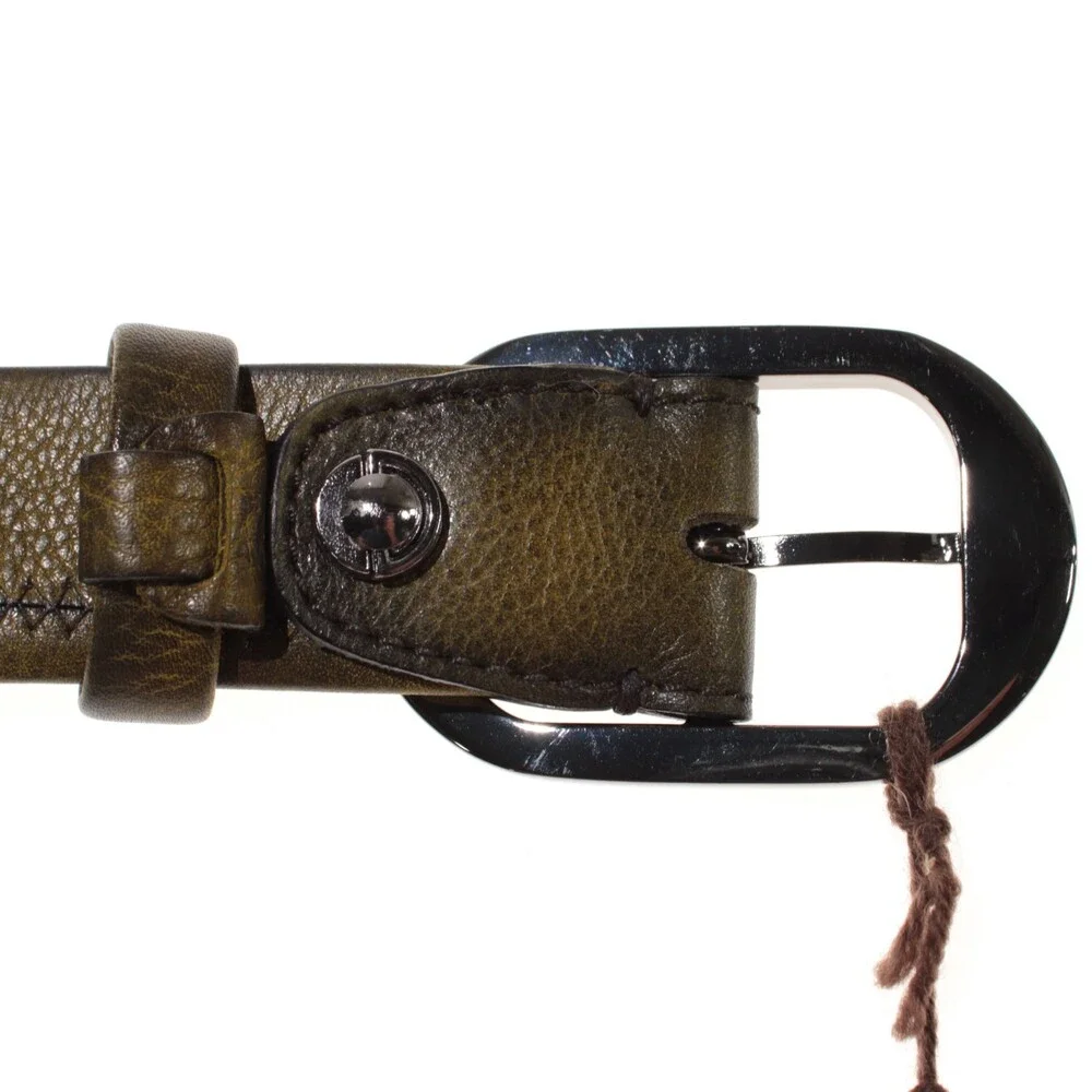 Di Bianco NWT Cut to Size Dress Belt In Green Pebbled Leather One Size